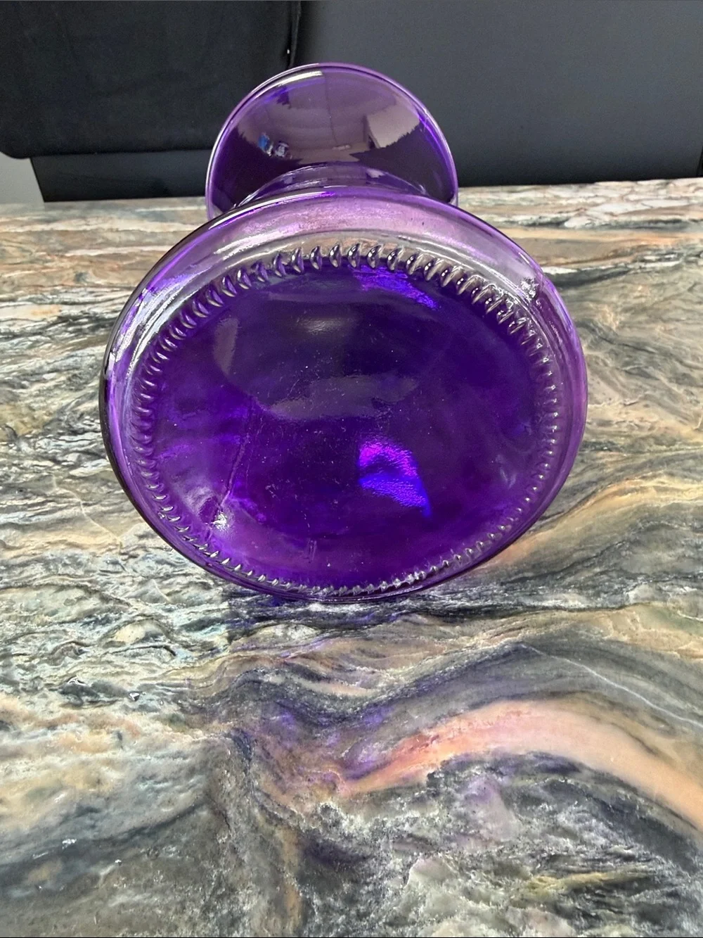 Deep Purple Glass Vase — Elegant Curved Accent for Home